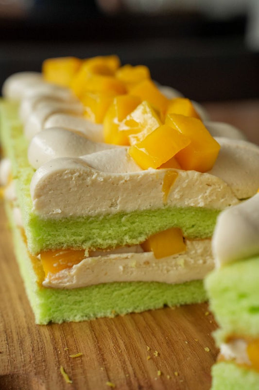 Pandan Mango Chiffon Loaf