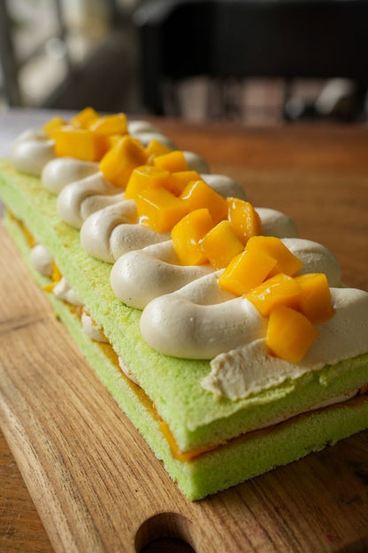 Pandan Mango Chiffon Loaf