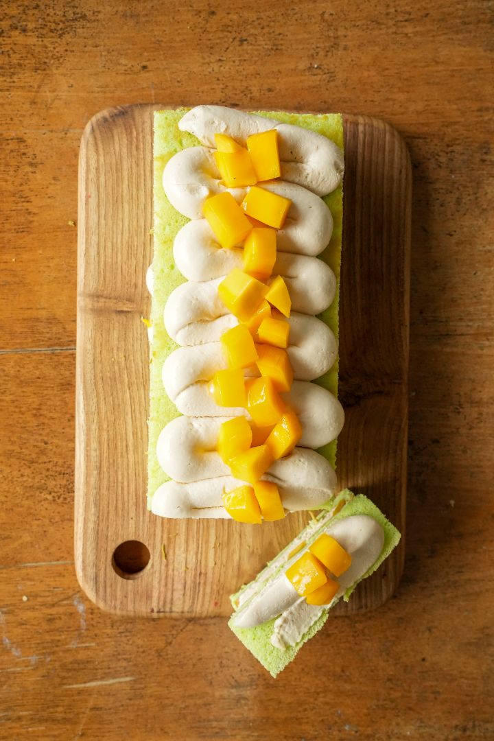 Pandan Mango Chiffon Loaf